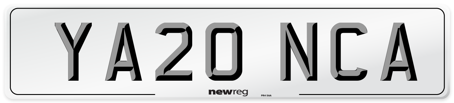 YA20 NCA Number Plate from New Reg